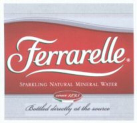 Ferrarelle SPARKLING NATURAL MINERAL WATER Bottled directly at the source Logo (WIPO, 22.04.2009)