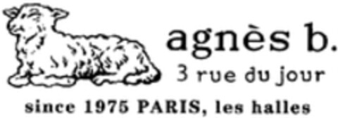 agnès b. 3 rue du jour since 1975 PARIS, les halles Logo (WIPO, 01/06/2016)