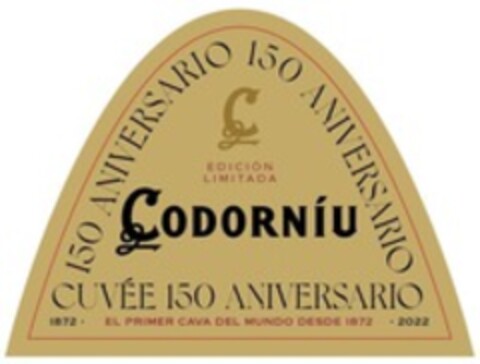 CUVÉE 150 ANIVERSARIO CODORNÍU Logo (WIPO, 06/30/2022)