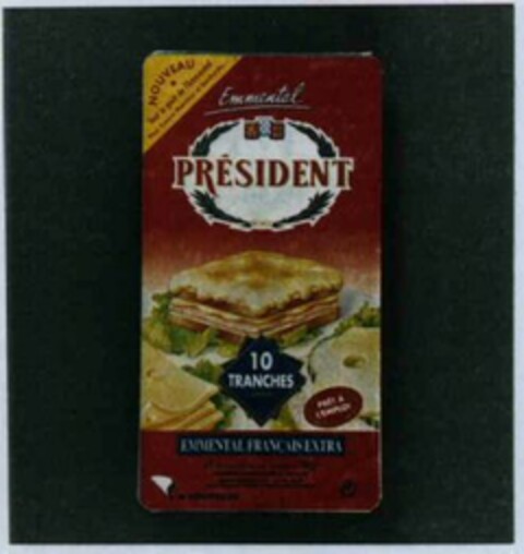 Emmental PRÉSIDENT EMMENTAL FRANCAIS EXTRA PRET A L'EMPLOI Logo (WIPO, 15.12.1995)