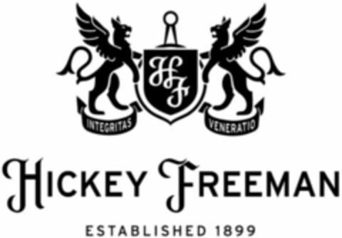 HICKEY FREEMAN ESTABLISHED 1899 HF INTEGRITAS VENERATIO Logo (WIPO, 10/01/2010)