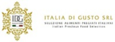 ITALIA DI GUSTO SRL SELEZIONE ALIMENTI PREGIATI ITALIANI - Italian Precious Food Selection - IDG SELECTION Logo (WIPO, 30.01.2015)