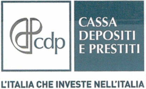 cdp CASSA DEPOSITI E PRESTITI L'ITALIA CHE INVESTE NELL'ITALIA Logo (WIPO, 08.06.2015)