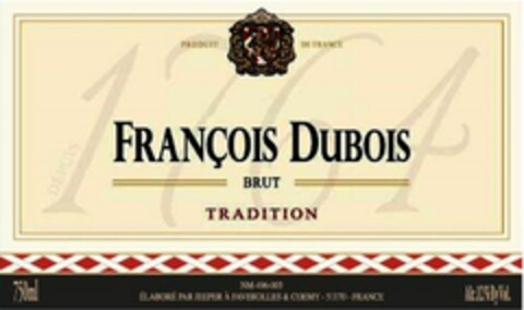 FRANÇOIS DUBOIS BRUT TRADITION 1764 Logo (WIPO, 21.08.2014)