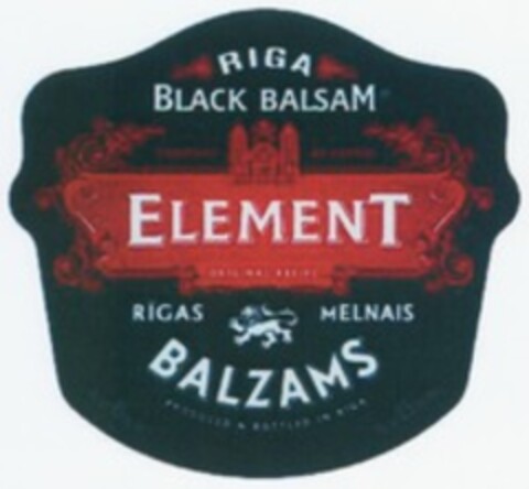 RIGA BLACK BALSAM ELEMENT RIGAS MELNAIS BALZAMS Logo (WIPO, 02.12.2013)