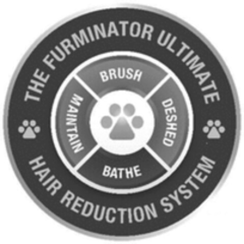 THE FURMINATOR ULTIMATE HAIR REDUCTION SYSTEM BRUSH DESHED BATHE MAINTAIN Logo (WIPO, 11/09/2022)