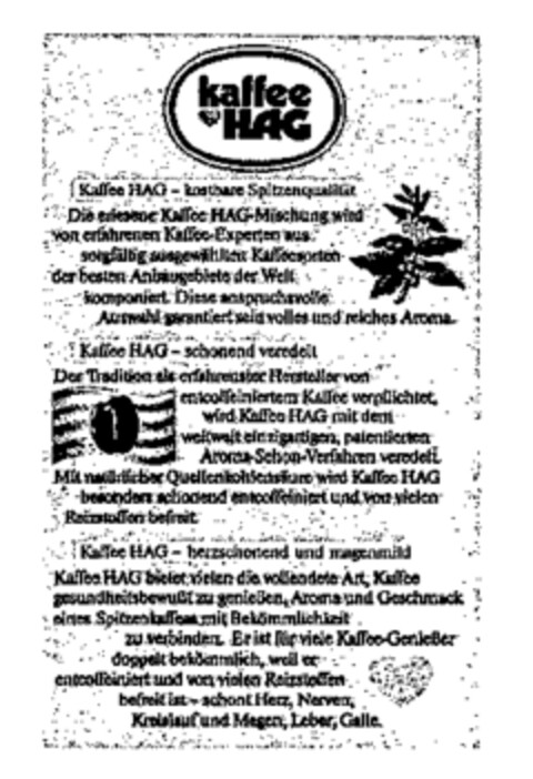 kaffee HAG Logo (WIPO, 24.04.1987)