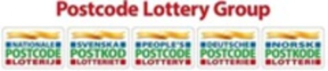 Postcode Lottery Group NATIONALE POSTCODE LOTERIJ SVENSKA POSTKOD LOTTERIET PEOPLE'S POSTCODE LOTTERY DEUTSCHE POSTCODE LOTTERIE NORSK POSTKODE LOTTERI Logo (WIPO, 24.02.2023)