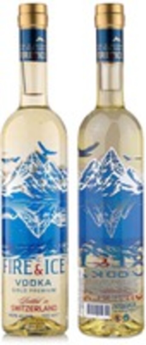 FIRE & ICE VODKA GOLD PREMIUM Bottled in SWITZERLAND 40% alc./vol. 700 ml Logo (WIPO, 12/29/2022)