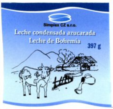 Simplex CZ s.r.o. Leche condensada azucarada Leche de Bohemia Logo (WIPO, 18.05.2009)