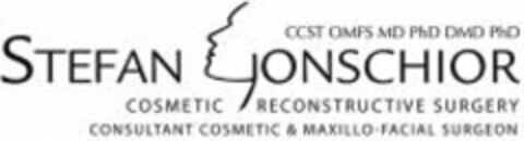 CCST OMFS MD PhD DMD PhD STEFAN GONSCHIOR COSMETIC RECONSTRUCTIVE SURGERY CONSULTANT COSMETIC & MAXILLO-FACIAL SURGEON Logo (WIPO, 14.03.2011)