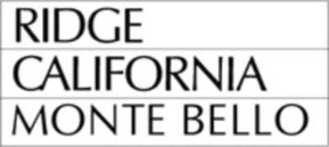 RIDGE CALIFORNIA MONTE BELLO Logo (WIPO, 18.11.2009)