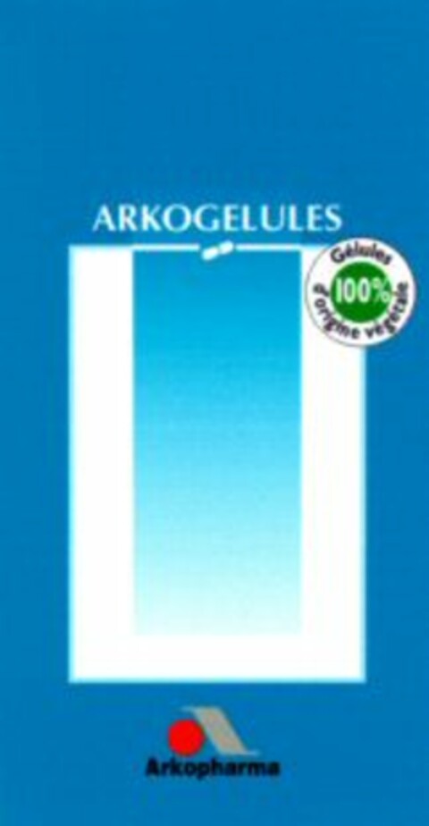 ARKOGELULES Gélules 100% d'origine végétale A Arkopharma Logo (WIPO, 14.04.1998)