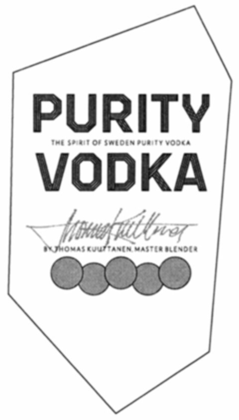 PURITY VODKA BY THOMAS KUUTTANEN, MASTER BLENDER Logo (WIPO, 11/28/2008)