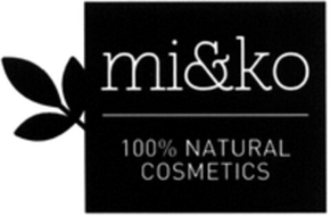 mi&ko 100% NATURAL COSMETICS Logo (WIPO, 05/23/2019)