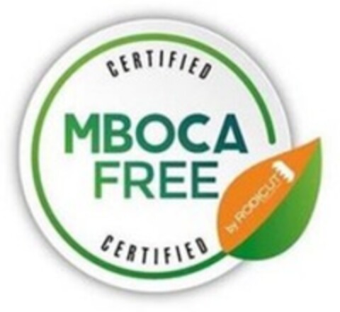 CERTIFIED MBOCA FREE CERTIFIED BY RODICUT Logo (WIPO, 25.02.2021)