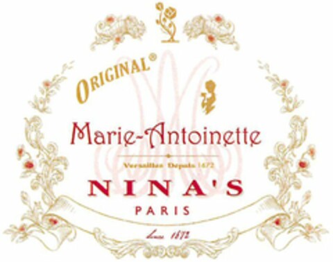 ORIGINAL Marie-Antoinette Versailles Depuis 1672 NINA'S PARIS since 1672 Logo (WIPO, 01/16/2015)