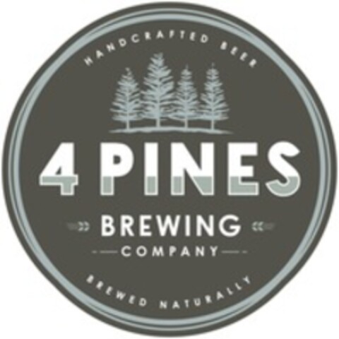 4 PINES BREWING COMPANY HANDCRAFTED BEER BREWED NATURALLY Logo (WIPO, 07.11.2016)