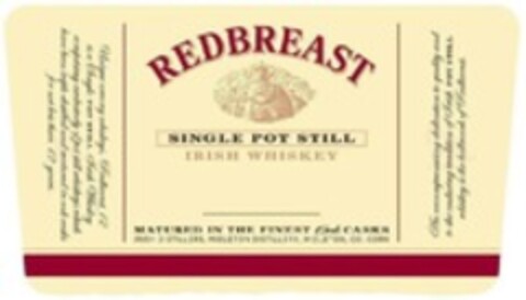 REDBREAST SINGLE POT STILL IRISH WHISKEY Logo (WIPO, 10/25/2013)