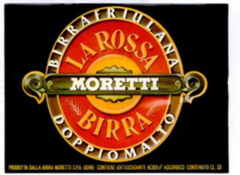 MORETTI LA ROSSA BIRRA Logo (WIPO, 07/23/1984)