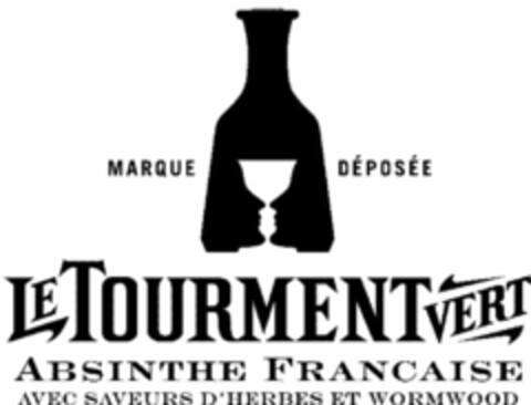 MARQUE DÉPOSÉE LE TOURMENT VERT ABSINTHE FRANCAISE AVEC SAVEURS D'HERBES ET WORMWOOD Logo (WIPO, 21.04.2009)