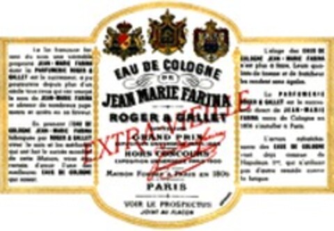 EAU DE COLOGNE DE JEAN MARIE FARINA ROGER & GALLET Logo (WIPO, 03/26/1959)