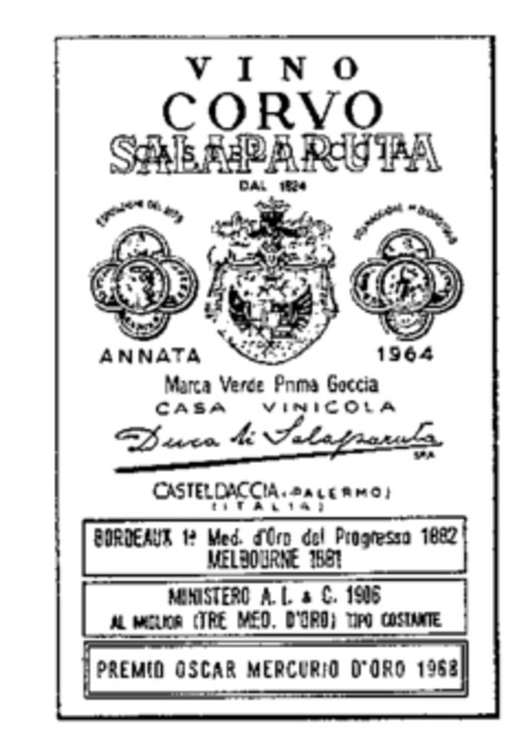 VINO CORVO SALAPARUTA ANNATA 1964 Logo (WIPO, 12.03.1970)