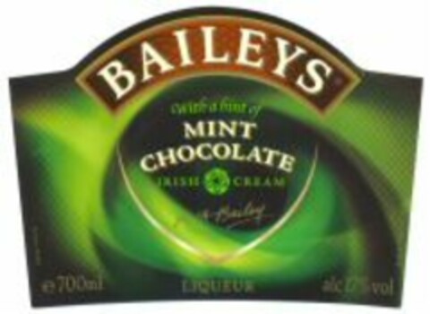 BAILEYS with a hint of MINT CHOCOLATE IRISH CREAM Logo (WIPO, 03/20/2007)