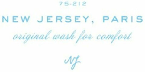 75-212 NEW JERSEY, PARIS original wash for comfort NJ Logo (WIPO, 20.12.2018)