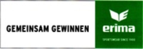 GEMEINSAM GEWINNEN erima SPORTSWEAR SINCE 1900 Logo (WIPO, 14.03.2008)