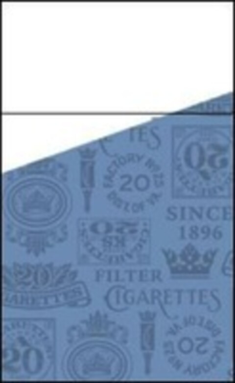 ES 20 FACTORY N° 25 DIST. OF VA. 20 SINCE 1896 20 CIGARETTES 20 GARETTES FILTER CIGARETTES A 20 20 FACTORY N° 25 DIST. OF VA. Logo (WIPO, 27.09.2017)