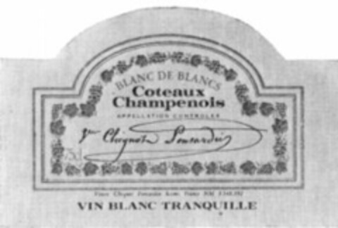 BLANC DE BLANCS Coteaux Champenois Vve CLICQUOT PONSARDIN Logo (WIPO, 27.05.1977)