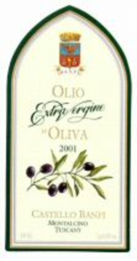 OLIO Extra Vergine D'OLIVA 2001 CASTELLO BANFI MONTALCINO TUSCANY Logo (WIPO, 30.04.2009)