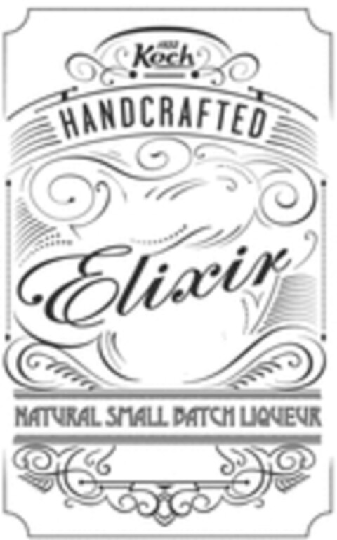 1872 Koch HANDCRAFTED Elixir NATURAL SMALL BATCH LIQUEUR Logo (WIPO, 06/01/2017)