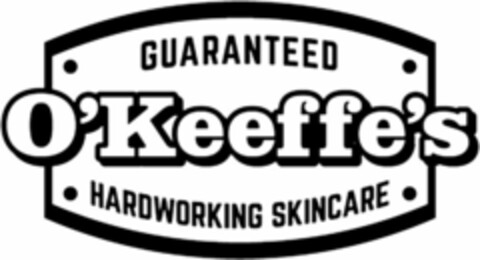 O'Keeffe's GUARANTEED HARDWORKING SKINCARE Logo (WIPO, 10/07/2016)