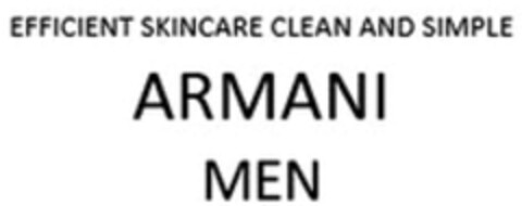 EFFICIENT SKINCARE CLEAN AND SIMPLE ARMANI MEN Logo (WIPO, 06.12.2017)