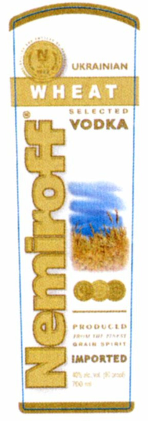 Nemiroff WHEAT UKRAINIAN SELECTED VODKA Logo (WIPO, 02/28/2008)