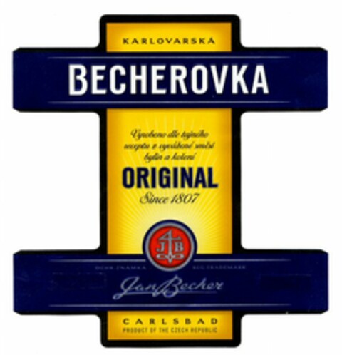 KARLOVARSKA BECHEROVKA ORIGINAL Since 1807 Logo (WIPO, 01/26/2004)