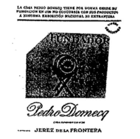 FUNDADOR Pedro Domecq Logo (WIPO, 11/26/1951)