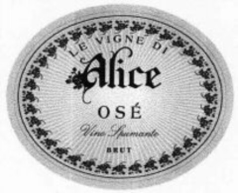 LE VIGNE DI Alice OSÉ Vino Spumante BRUT Logo (WIPO, 28.10.2010)
