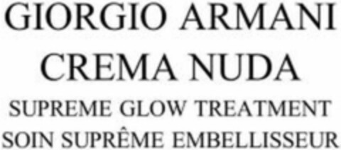 GIORGIO ARMANI CREMA NUDA SUPREME GLOW TREATMENT SOIN SUPRÊME EMBELLISSEUR Logo (WIPO, 12/04/2014)