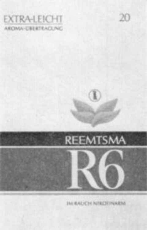 EXTRA-LEICHT AROMA-ÜBERTRAGUNG REEMTSMA R6 IM RAUCH NIKOTINARM Logo (WIPO, 27.07.1977)
