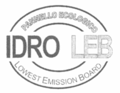PANNELLO ECOLOGICO IDRO LEB LOWEST EMISSION BOARD Logo (WIPO, 25.06.2008)