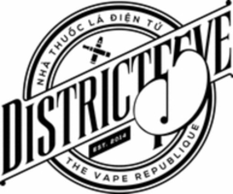 DISTRICTF5VE NHA THUOC LA DIEN TU EST. 2014 THE VAPE REPUBLIQUE Logo (WIPO, 06.12.2017)