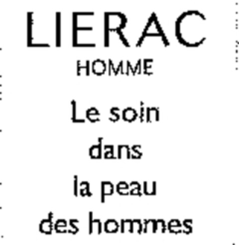 LIERAC HOMME Le soin dans la peau des hommes Logo (WIPO, 04/27/2007)