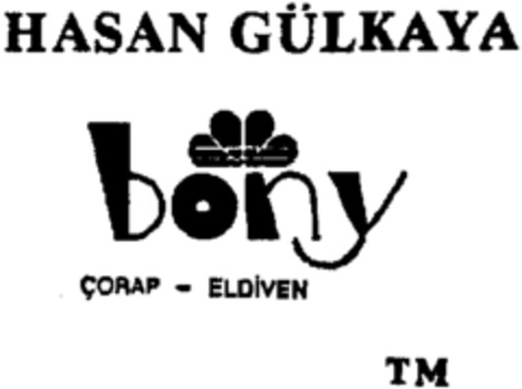 HASAN GÜLKAYA bony Logo (WIPO, 03/18/2004)