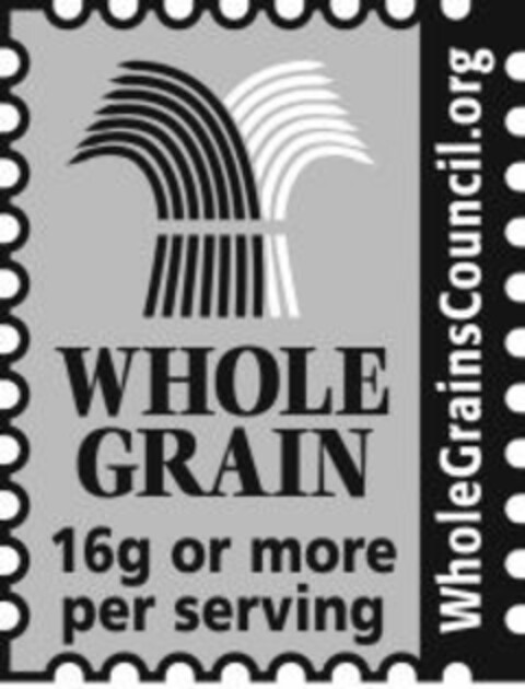 WHOLE GRAIN 16g or more per serving WholeGrainsCouncil.org Logo (WIPO, 11.11.2010)