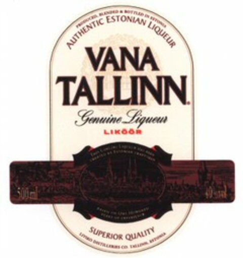 AUTHENTIC ESTONIAN LIQUEUR VANA TALLINN VANA TALLINN Logo (WIPO, 03.01.2001)