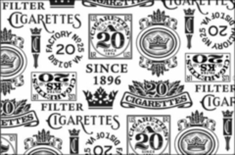 FILTER CIGARETTES FACTORY No. 25 20 DIST. OF VA. U.S. I.R. CIGARETTES CLASS A 20 SINCE 1896 CIGARETTES FILTER KS 20 Logo (WIPO, 02/24/2017)