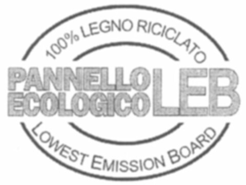 PANELLO EOLOGICO LEB 100% LEGNO RICICLATO LOWEST EMISSION BOARD Logo (WIPO, 25.06.2008)
